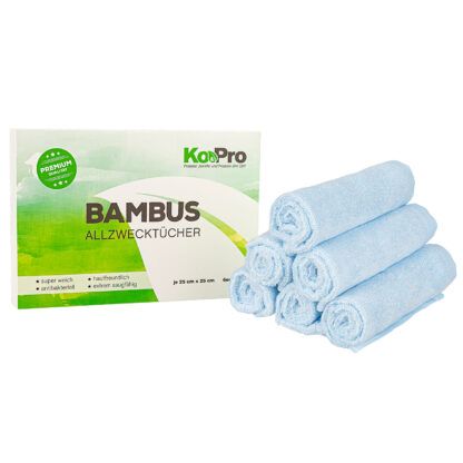 Ko&Pro 100% Bambus Tücher 6er Set 25x25 cm | Perfekt für Küche, Bad, Haushalt & Streifenfreie Fenster | Inkl. DIY-Rezeptesammlung – Bild 11